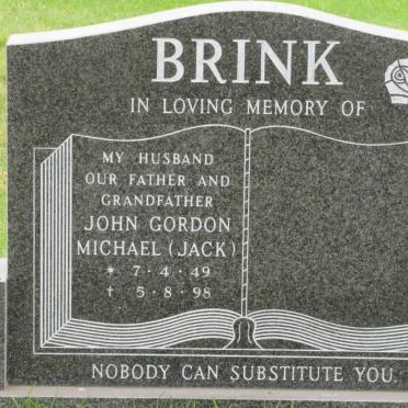 BRINK John Gordon Michael 1949-1998