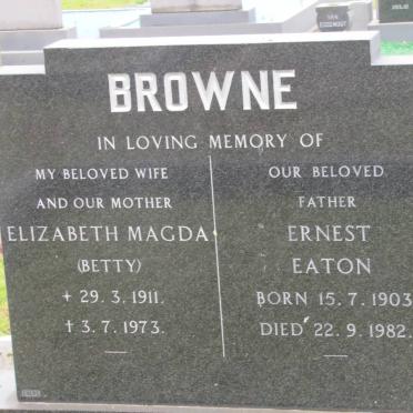 BROWNE Ernest Eaton 1903-1982 &amp; Elizabeth Magda 1911-1973