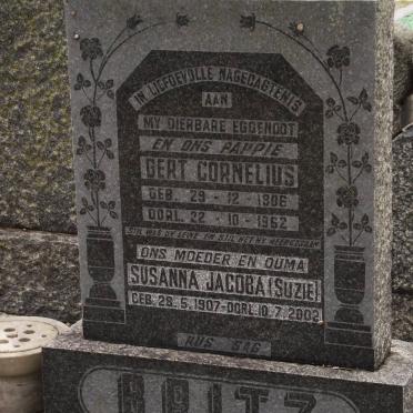 BRITZ Gert Cornelius 1906-1962 &amp; Susanna Jacoba 1907-2002