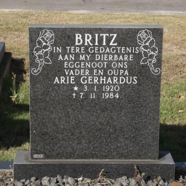 BRITZ Arie Gerhardus 1920-1984