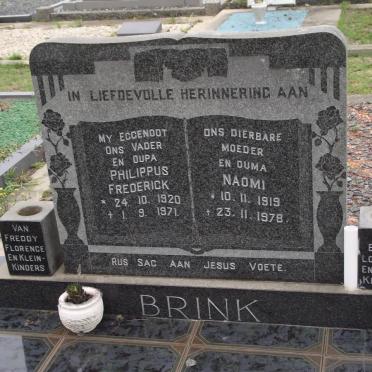 BRINK Philippus Frederick 1920-1971 &amp; Naomi 1919-1978