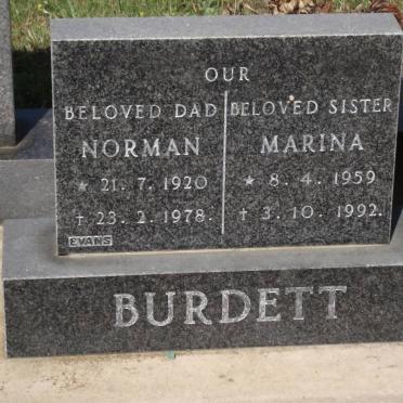 BURDETT Norman 1920-1978 :: BURDETT Marina 1959-1992