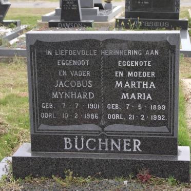 BUCHNER Jacobus Mynhard 1901-1986 &amp; Martha Maria 1899-1992