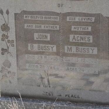 BUSSY John B. -1965 &amp;  Agnes M. -1972