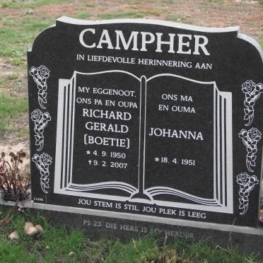CAMPHER Richard Gerald 1950-2007 &amp; Johanna 1951-
