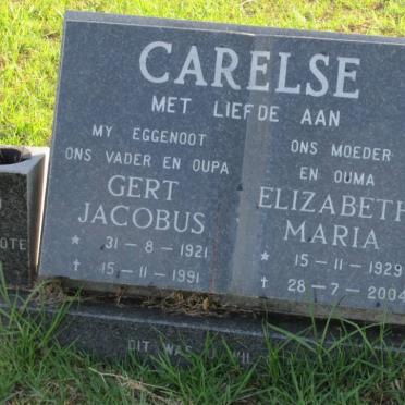 CARELSE Gert Jacobus 1921-1991 &amp; Elizabeth Maria 1929-2004