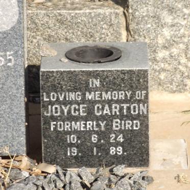CARTON Joyce formerly BIRD 1924-1989