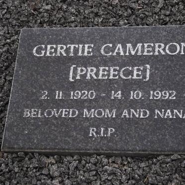 CAMERON Gertie nee PREECE 1920-1992