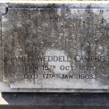 CAMPBELL James Weddell 1876-1963 &amp; Edith Emily 1871-1961