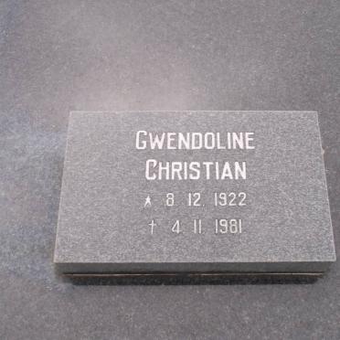 CHRISTIAN Gwendoline 1922-1981
