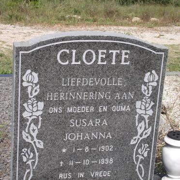CLOETE Susara Johanna 1902-1998