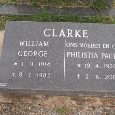 CLARKE William George 1914-1983 &amp; Philistia Paulina 1920-2004