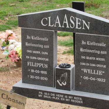 CLAASEN Filippus 1915-2010 &amp; Willie 1922-