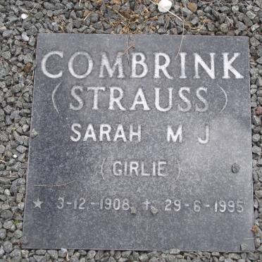 COMBRINK Sarah M.J. nee STRAUSS 1908-1995