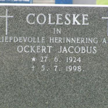 COLESKE Ockert Jacobus 1924-1998