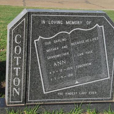 COTTON Ann 1931-1991