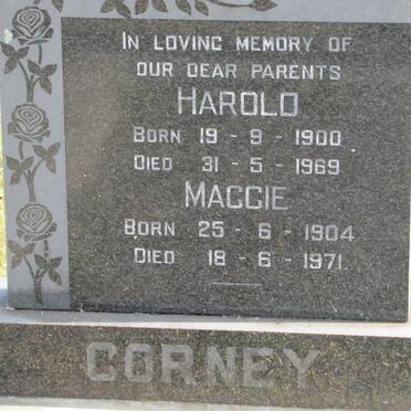 CORNEY Harold 1900-1969 &amp; Maggie 1904-1971