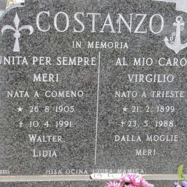 COSTANZO Virgilio 1899-1988 &amp; Meri 1905-1991