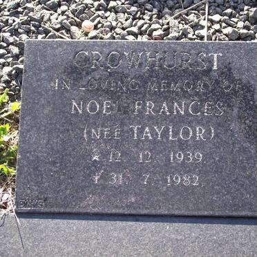CROWHURST Noel Francis nee TAYLOR 1939-1982