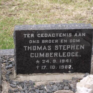 CUMBERLEDGE Thomas Stephen 1941-1981