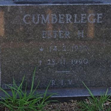 CUMBERLEGE Esther H. 1920-1990