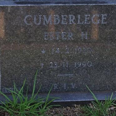 CUMBERLEGE Esther H. 1920-1990