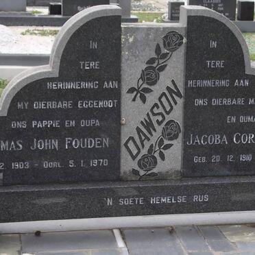 DAWSON Thomas John Fouden 1903-1970 &amp; Jacoba Cornelia 1910-1987