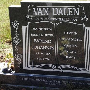 DALEN Barend Johannes, van 1954-2011