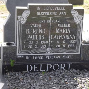 DELPORT Berend Paulus 1948-1989 &amp; Maria Catharina 1953-1989