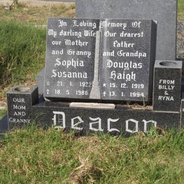 DEACON Douglas Haig 1919-1994 &amp; Sophia Susanna 1922-1986