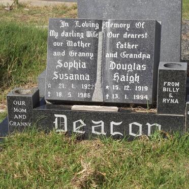 DEACON Douglas Haig 1919-1994 &amp; Sophia Susanna 1922-1986