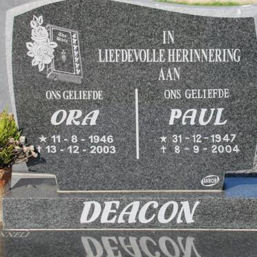 DEACON Paul 1947-2004 :: DEACON Ora 1946-2003