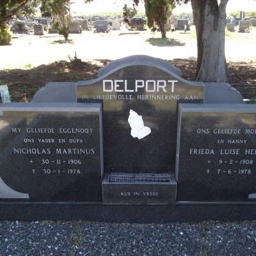 DELPORT Nicholas Martinus 1906-1978 &amp; Frieda Luise Helene 1908-1978