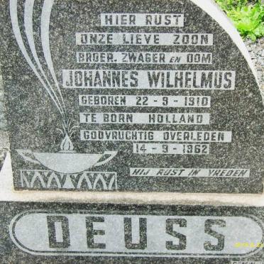 DEUSS Johannes Wilhelmus 1910-1962