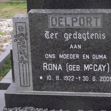 DELPORT Rona nee MCCAY 1922-2005