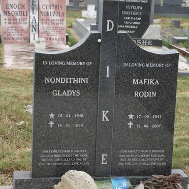 DIKE Nondithini Gladys 1945-1999 :: DIKE Mafika Rodin 1941-2007