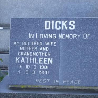 DICKS Kathleen 1901-1980