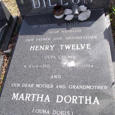 DILLON Henry Twelve 1921-1994 &amp; Martha Dortha 1918-2007