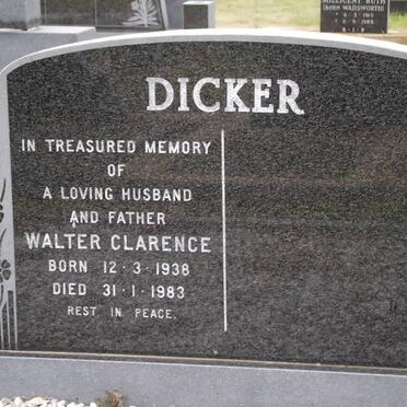 DICKER Walter Clarence 1938-1983