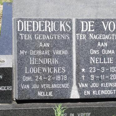 DIEDERICKS Hendrik Lodewickes -1979 :: VOS Nellie, de 1923-2003