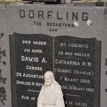 DORFLING David A. 1905-198? &amp; Catherina M.M FRANCIS 1909-1968