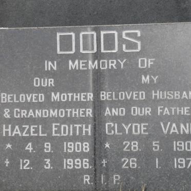 DODS Clyde Vane 1906-1974 &amp; Hazel Edith 1908-1996