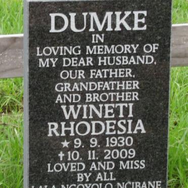 DUMKE Wineti Rhodesia 1930-2009