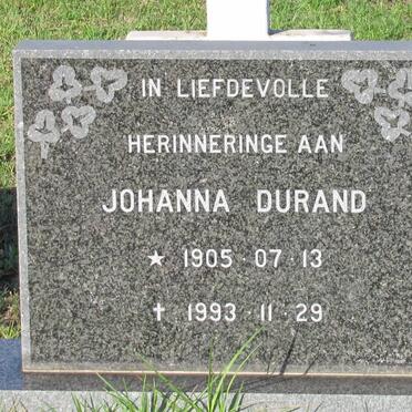 DURAND Johanna 1905-1993
