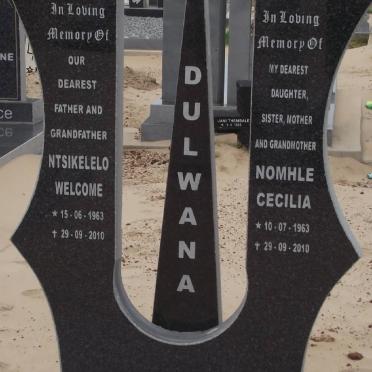 DULWANA Ntsikelelo Welcome 1963-2010 &amp; Nomhle Cecilia 1963-2010
