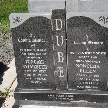DUBE Tongayi Sylvester 1927-2009 :: DUBE Nonceba Ellen 1946-2012