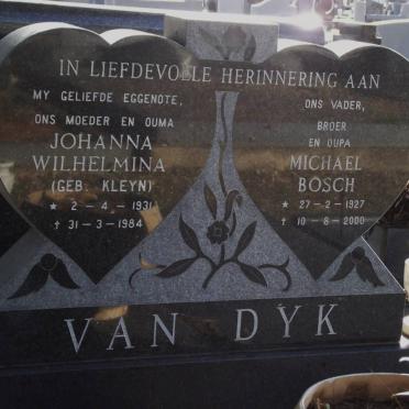 DYK Michael Bosch, van 1927-2000 &amp; Johanna Wilhelmina KLEYN 1931-1984