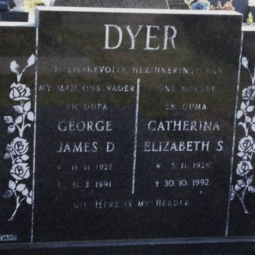 DYER George James D. 1927-1991 &amp; Catherina Elizabeth S. 1928-1992