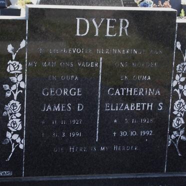 DYER George James D. 1927-1991 &amp; Catherina Elizabeth S. 1928-1992