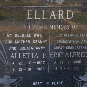 ELLARD Eric Alfred 1905-1986 &amp; Alletta F. 1907-1982 